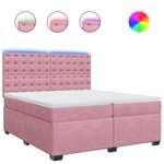 vidaXL Sommier à lattes de lit avec matelas Rose 200x200 cm Velours