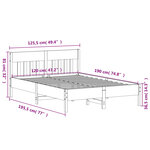 vidaXL Cadre de lit sans matelas cire marron 120x190cm bois pin massif