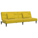 vidaXL Canapé-lit à 2 places avec repose-pied jaune velours