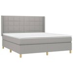 vidaXL Sommier à lattes de lit matelas LED Gris clair 180x200 cm Tissu
