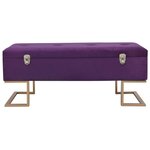 Banc banquette avec compartiment de rangement 105 cm violet velours 02_0010749