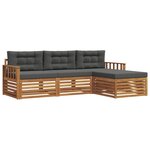 vidaXL Ensemble de canapés d'extérieur Naturel et Anthracite