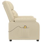 vidaXL Fauteuil de massage Crème Tissu