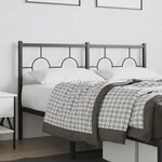 vidaXL Tête de lit métal noir 140 cm