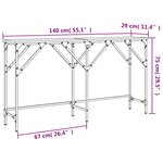 vidaXL Table console chêne sonoma 140x29x75 cm bois d'ingénierie