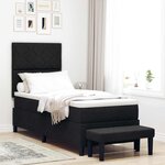 vidaXL Lit à ressorts avec matelas Noir 80 x 200 cm tissu