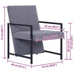 vidaXL Fauteuil gris clair tissu