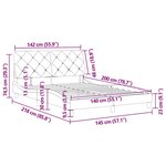 vidaXL Cadre de lit sans matelas gris clair 140x200 cm velours