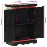 vidaXL Buffet peint à la main avec portes 53x30x75 cm Bois de manguier