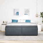 vidaXL Cadre de lit avec matelas Gris foncé 200 x 200 cm Velours