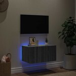 vidaXL Meuble TV mural avec lumières LED sonoma gris 60x35x31 cm