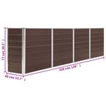 vidaXL Jardinière 320x40x77 cm Acier galvanisé Marron