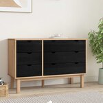 vidaXL Armoire à tiroirs avec tiroir OTTA Noir 111 x 43 x 73 5 cm