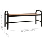 Vidaxl banc de jardin 124 5 cm acier et wpc marron et noir