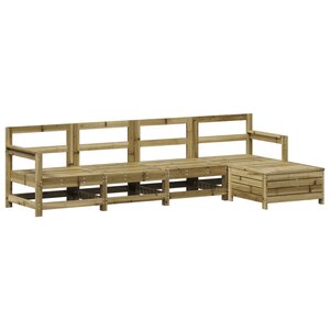 vidaXL Salon de jardin 5 Pièces bois de pin imprégné