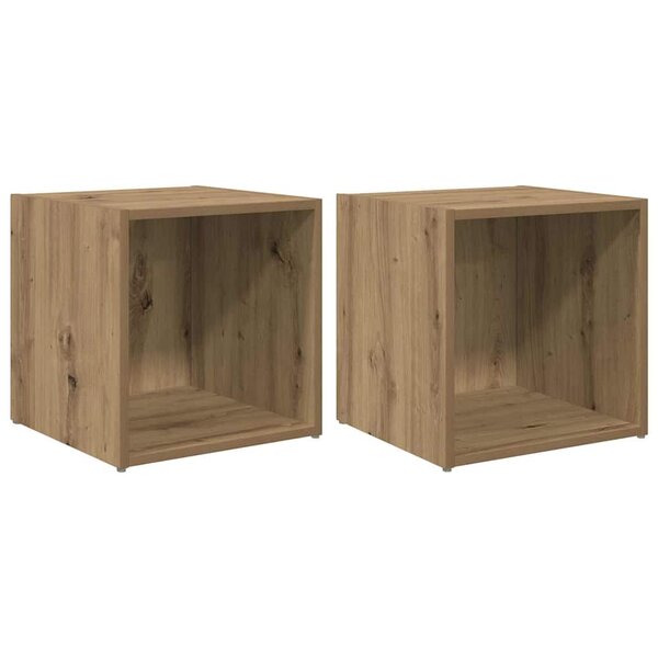 vidaXL Meuble TV 2 Pièces Marron 37 x 35 x 37 cm Bois d'ingénierie