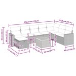 vidaXL Salon de jardin avec coussins 9 Pièces beige résine tressée