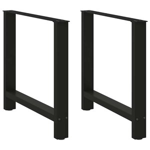 vidaXL Pieds de table à manger Noir 2 pièces 80 x (72-73) cm Acier