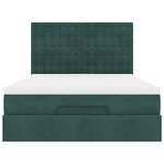 vidaXL Cadre de lit ottoman avec matelas vert foncé 140x200 cm velours
