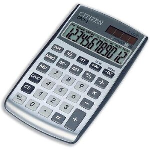 Calculatrice de poche CPC112 argenté CITIZEN