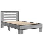 vidaXL Cadre de lit sonoma gris 90x200 cm bois d'ingénierie et métal