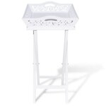 vidaXL Table d'appoint avec plateau Blanc