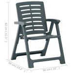 vidaXL Chaises de jardin 4 Pièces Plastique Vert