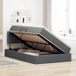 vidaXL Lit avec rangement et LED Gris foncé 120 x 190 cm tissu
