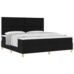 vidaXL Lit à ressorts avec matelas Noir 200 x 200 cm tissu