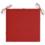 vidaXL Chaises de jardin lot de 8 avec coussins rouge Bois teck massif