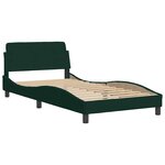 vidaXL Lit avec matelas Hanko vert foncé 100x200 cm velours