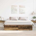 vidaXL Cadre de lit sans matelas vieux bois 180x200 cm bois ingénierie