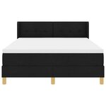 vidaXL Lit à ressorts avec matelas Blanc et Noir 140 x 190 cm tissu