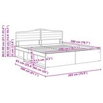 vidaXL Cadre de lit avec tête de lit Béton 200 x 200 cm Pin massif