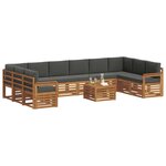 vidaXL Ensemble de canapés d'extérieur 11 Pièces Naturel et Anthracite