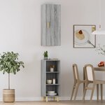 vidaXL Buffet haut Sonoma gris 34 5x34x180 cm Bois d'ingénierie