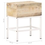 vidaXL Table de chevet 40x30x50 cm Bois de manguier massif