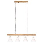 Vidaxl plafonnier industriel blanc e27 bois de manguier