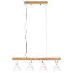 vidaXL Plafonnier industriel Blanc E27 Bois de manguier