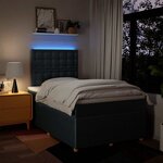 vidaXL Sommier à lattes de lit avec matelas Bleu 120x200 cm Tissu