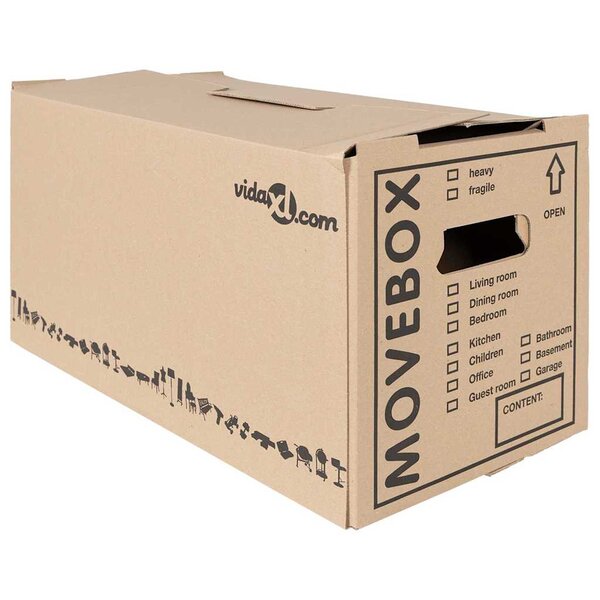 vidaXL Boîte de Déménagement 20 Pièces Marron 59 x 31.5 x 31.5 cm Carton