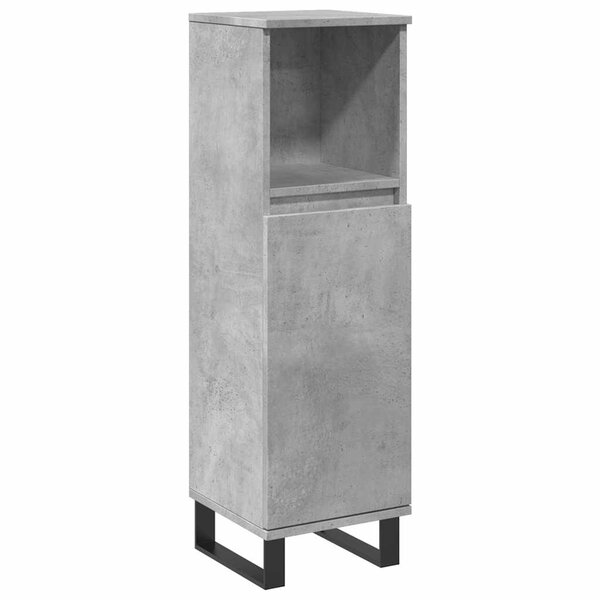 vidaXL Armoire de salle de bain gris béton 30x30x100 cm