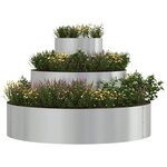 vidaXL Cache-pot de jardin Argent 90 x 90 x 20 cm Acier galvanisé