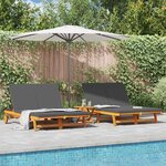 vidaXL Transat Marron 125 x 200 x 84 cm Bois d'Acacia Massif