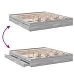 vidaXL Cadre de lit et tiroirs sonoma gris 200x200cm bois d'ingénierie