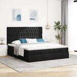 VidaXL Cadre de lit ottoman avec matelas noir 160x200 cm tissu