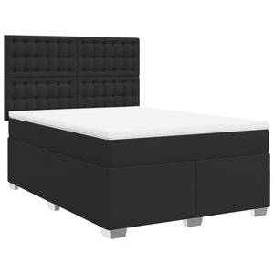 vidaXL Sommier à lattes de lit avec matelas Noir 160x200 cm
