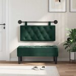 vidaXL Tête de lit suspendue Avec lumière LED Vert foncé Velours