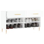 vidaXL Banc à chaussures blanc brillant 102x35x55 cm bois d'ingénierie