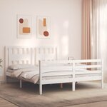 vidaXL Cadre de lit sans matelas blanc 160x200 cm bois massif